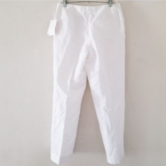 Liz Claiborne Audra white pants cuffed hem - Picture 2 of 9